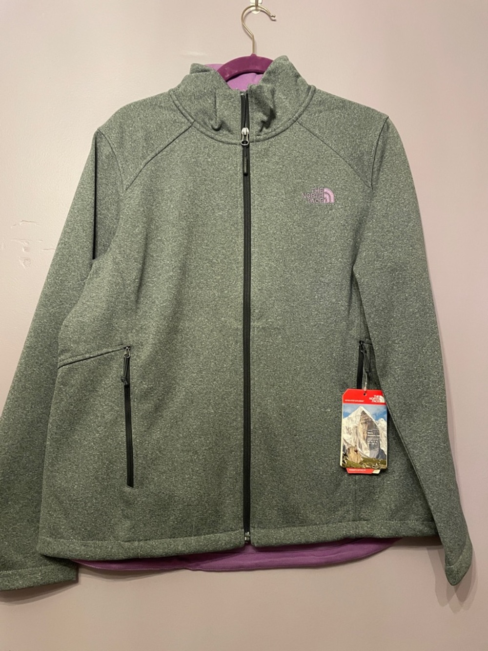 The North Face Women’s Heathered Sage Green Full-Zip Utility Jacket
